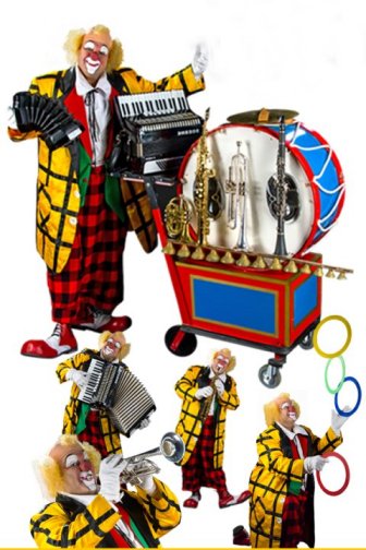 Muzikale Clown Klarinetti te boeken bij www.kwekel-evenementen